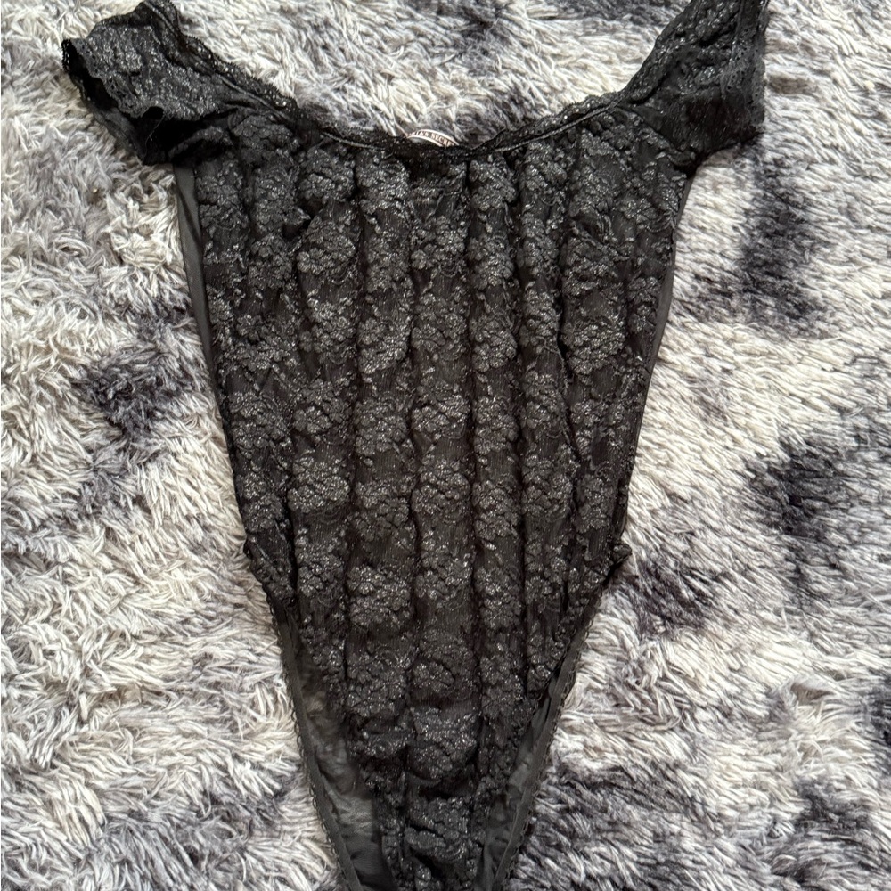 Victoria’s Secret sheer Lace Black Bodysuit
